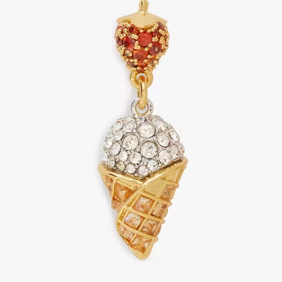 Kate Spade What A Snack Strawberry Ice Cream Drop Earrings with Dustbag - Picture 5 of 8